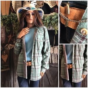 Sage Green Button Down Flannel Shirt